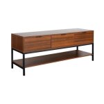 Meuble tv décor noyer 3 tiroirs 130cm walnut Meuble tv décor noyer 3 tiroirs 130cm walnut