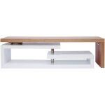 Miliboo - meuble tv design modulable blanc et bois clair ch�ne l255 cm max
