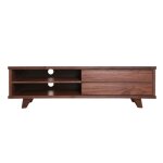 Meuble tv design noyer fifties - miliboo - contemporain - design - bois massif - l140 x p40 x h41 cm