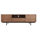 Miliboo - meuble tv vintage en bois fonc� niche ouverte l160 cm manny
