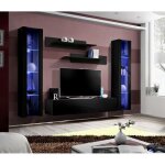 Meuble tv fly a2 design coloris noir brillant + led. meuble suspendu moderne et tendance pour votre salon. ...