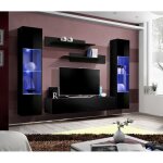Meuble tv fly a3 design coloris noir brillant + led. meuble suspendu moderne et tendance pour votre salon. ...