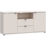 Meuble tv - ganymede - sable - 2 portes 2 tiroirs 1 niche - 1298 x 413 x 631 cm