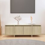 Meuble tv - garosa - ch�ne sonoma - 120x30x405 cm - agglom�r� - montage requis