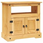 Meuble tv - garosa - corona - bois de pin massif - 80x43x78 cm - style mexicain