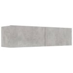 Meuble tv - garosa - 120x30x30 cm - agglom�r� - gris b�ton - 2 portes abattantes