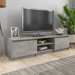 Meuble tv gris bton 140x40x355 cm agglomr - vidaxl - contemporain - design - porte(s) - gris