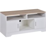 Homcom - meuble tv - bois - 105x40x52cm - blanc