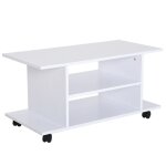 Meuble tv homcom bois 80x40x40cm blanc