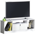 Homcom - meuble tv - bois - 120x30x41cm - blanc