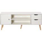 Homcom - meuble tv - panneaux de particule - 120x28x44cm - blanc