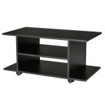 Homcom - meuble tv - bois - 80x40x40cm - noir