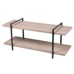 Urban living - meuble tv industriel en bois et métal dock - l. 120 x h. 55 cm - noir Urban living - meuble tv industriel en bois et métal dock - l. 120 x h. 55 cm - noir