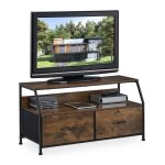 Relaxdays meuble tv industriel hxlxp : 485x93x415 cm métal effet bois 2 tiroirs console télévision marron ... Relaxdays meuble tv industriel hxlxp : 485x93x415 cm métal effet bois 2 tiroirs console télévision marron ...