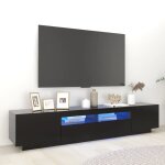 Meuble tv - keenso - 85433 - noir - 200x35x40 cm - lumires led rvb