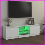 Meuble tv - keenso - blanc - 120x30x355 cm - led rvb - design contemporain