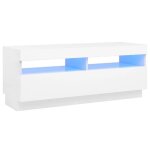 Meuble tv led blanc 100x35x40 cm - vidaxl - contemporain - design - porte(s) - laqué Meuble tv led blanc 100x35x40 cm - vidaxl - contemporain - design - porte(s) - laqué