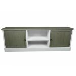 Meuble tv - lheritier du temps - console de salon - bois patin - 325x53x155cm - vintage