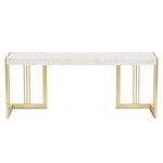 Meuble tv en marbre design cary 140cm blanc