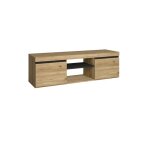 Meuble tv mod. naturale couleur chne / noir 2 portes et 2 logements 140x40x41cm rf890
