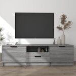 Meuble tv - mothinessto - classic - bois massif - sonoma gris - 140 x 35 x 40 cm