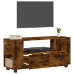 Meuble tv - mothinessto - yy02471 - ch�ne fum� - bois ding�nierie - 102x345x43 cm