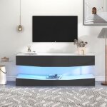 Meuble tv 180x40 cm suspendu avec clairage led armoire murale flottante pour salon rangement consoles ...