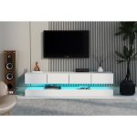 Meuble tv mural led - 2 armoires 4 tiroirs - blanc - 130 * 33 * 15cm Meuble tv mural led - 2 armoires 4 tiroirs - blanc - 130 * 33 * 15cm