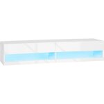 Homcom - meuble tv - panneau de particules - 150x40x30cm - blanc
