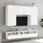 Meuble tv - mothinessto - qqmora xy6426 - bois ding�nierie - blanc - 100x30x30 cm