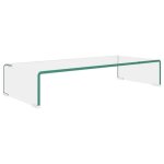 Meuble tv omabeta - verre transparent - 70 x 30 x 13 cm - meubles haut de gamme