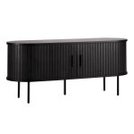 Meuble tv en mélaminé et acier 120 cm noir - oviala Meuble tv en mélaminé et acier 120 cm noir - oviala