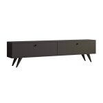 Meuble tv 160 cm mlamin gris - oviala