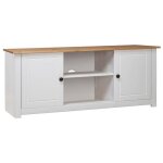 Meuble tv en pin massif blanc 120x40x50 cm - vidaxl - style classique - intemporel
