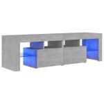 Meuble tv - qiilu - gris béton - 140x365x40 cm - lumières led rvb - design contemporain Meuble tv - qiilu - gris béton - 140x365x40 cm - lumières led rvb - design contemporain