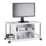 Meuble tv - relaxdays - blanc - bois mdf - laqué - contemporain - design Meuble tv - relaxdays - blanc - bois mdf - laqué - contemporain - design