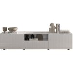 Meuble tv - riccione - blanc laqu brillant - 2 portes - 1 tiroir - 184 x 42 x 425 cm