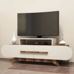 Meuble tv - rose - noyer / crème - 145 x 37 x 50 cm Meuble tv - rose - noyer / crème - 145 x 37 x 50 cm