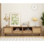 Meuble tv meubles de salon bois massif style moderne200x37x49 cm