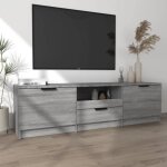 Meuble tv - salutuya - classic - bois massif - sonoma gris - 140 x 35 x 40 cm