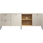 Meuble tv sao paulo - cachemire / ch�ne blond - 2 portes 2 niches 2 tiroirs - 110 x 68 x 45 cm - trendteam ...