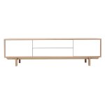 Miliboo - meuble tv scandinave bois et blanc l180 cm sid