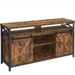 Meuble tv pour t�l�viseur jusqu?� 65 pouces avec �tag�res r�glables portes imitation grange cadre en ...