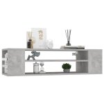 Meuble tv suspendu - omabeta - gris bton - 100x30x265 cm - montage facile - design contemporain