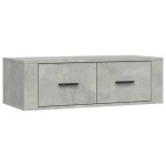 Meuble tv suspendu - omabeta - m06152 - gris bton - bois dingnierie - 80x36x25 cm