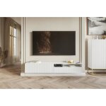 Meuble tv avec niche - blanc - veldio - 175 cm Meuble tv avec niche - blanc - veldio - 175 cm