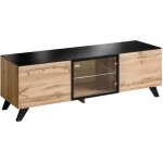 Meuble tv tino. idéal pour votre salon. look tendance type industriel bois verre et métal. 45 marron Meuble tv tino. idéal pour votre salon. look tendance type industriel bois verre et métal. 45 marron