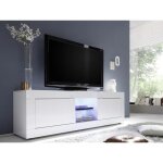 Meuble tv comete - leds - 2 portes - blanc laqu