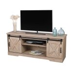 Meuble tv - urban living - manhattan - 2 portes coulissantes - contemporain - naturel