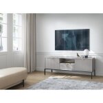 Meuble tv - vellore - 154 cm - gris avec pieds noires